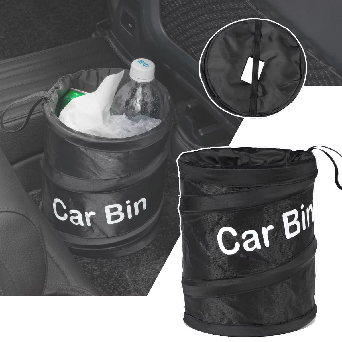 2022 Car Trash Portable Vehicle Garbage Can Foldable Pop-Up Waterproof Bag Waste Basket Auto Accessories Interior Car Accessory